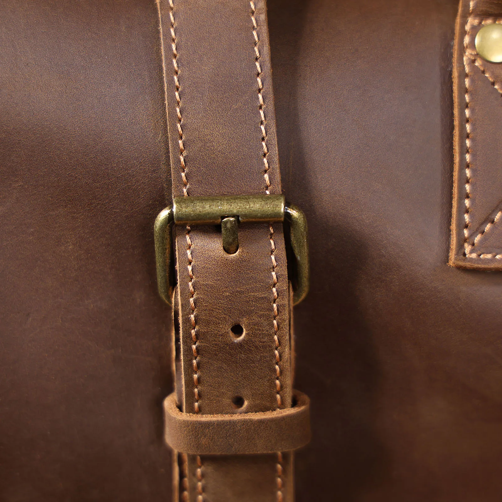 Vintage Echtleder-Reisetasche für Herren, Große Kapazität, Leder-Sporttasche, Klassischer Stil, Wochenendtasche, Übernachtungstasche – Detail 26