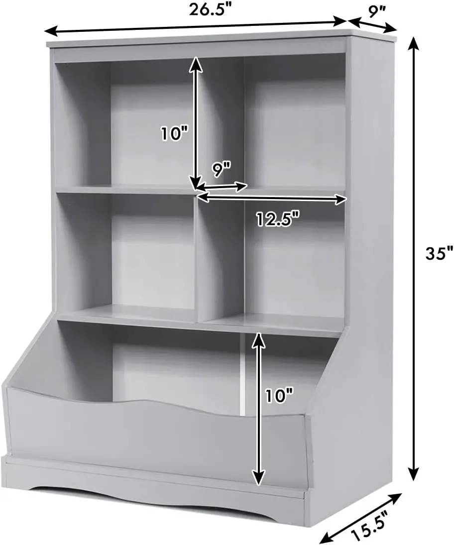 

Giantex Storage Cabinet, Cubby Toy Organizer, 3 Shelf 4 Cube Units, Storage Bins Cubbies For Kids' Collections, Kids Bookshelf