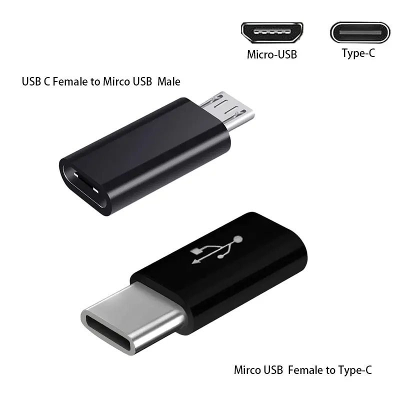 4 Pack USB-C Adapter, USB A Female to USB C Male,USB C female to MIniUSB, for Laptop, Tablet, Smartphone