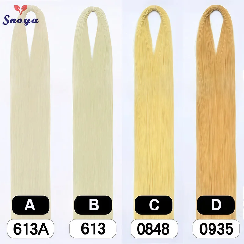 Snoya 120 cm Kunsthaar-Rohstoffe, 100 Farben, verwendet für Perückenstyling/Vergrößerung des Haarvolumens/Verlängerung der Haarlänge/Selbstgemachte Perücke
