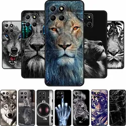 For Honor X7c Case X 7 c Phone Cover Lion Wolf Black Silicone Soft Back Cover Case For Honor X7c Case HonorX7c X7 c X 7c 6.77