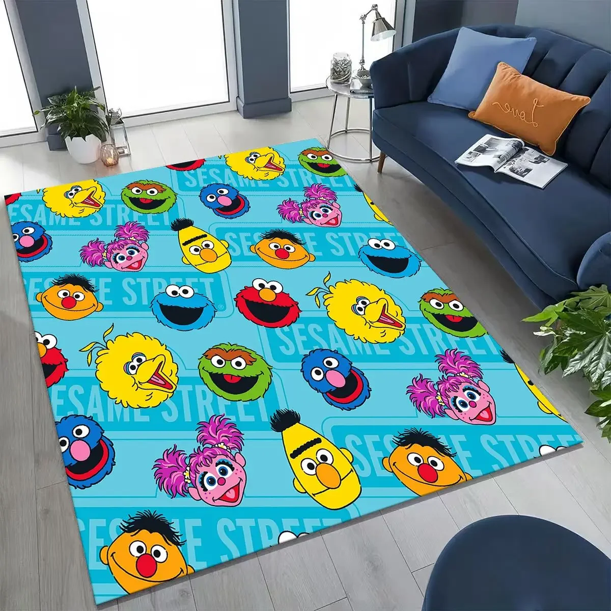 

3D S-Sesame Cartoon Art Carpet Rug for Bedroom Living Room Sofa Home Doormat Decor,Large Kids Play Non-slip Floor Mat