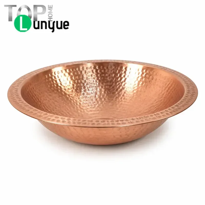 Solid Copper Countertop Basin Bathroom Sink Durable Metal Washbasin for Modern Home Hotel Vanity Top Factory Price Bulk Order
