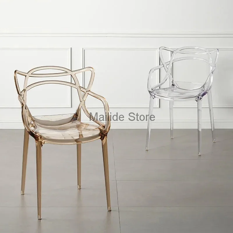 Nordic Transparent Acrylic Dining Chairs Dining Room Furniture Plastic Crystal Chair Minimalist Single Creative Dining Chair