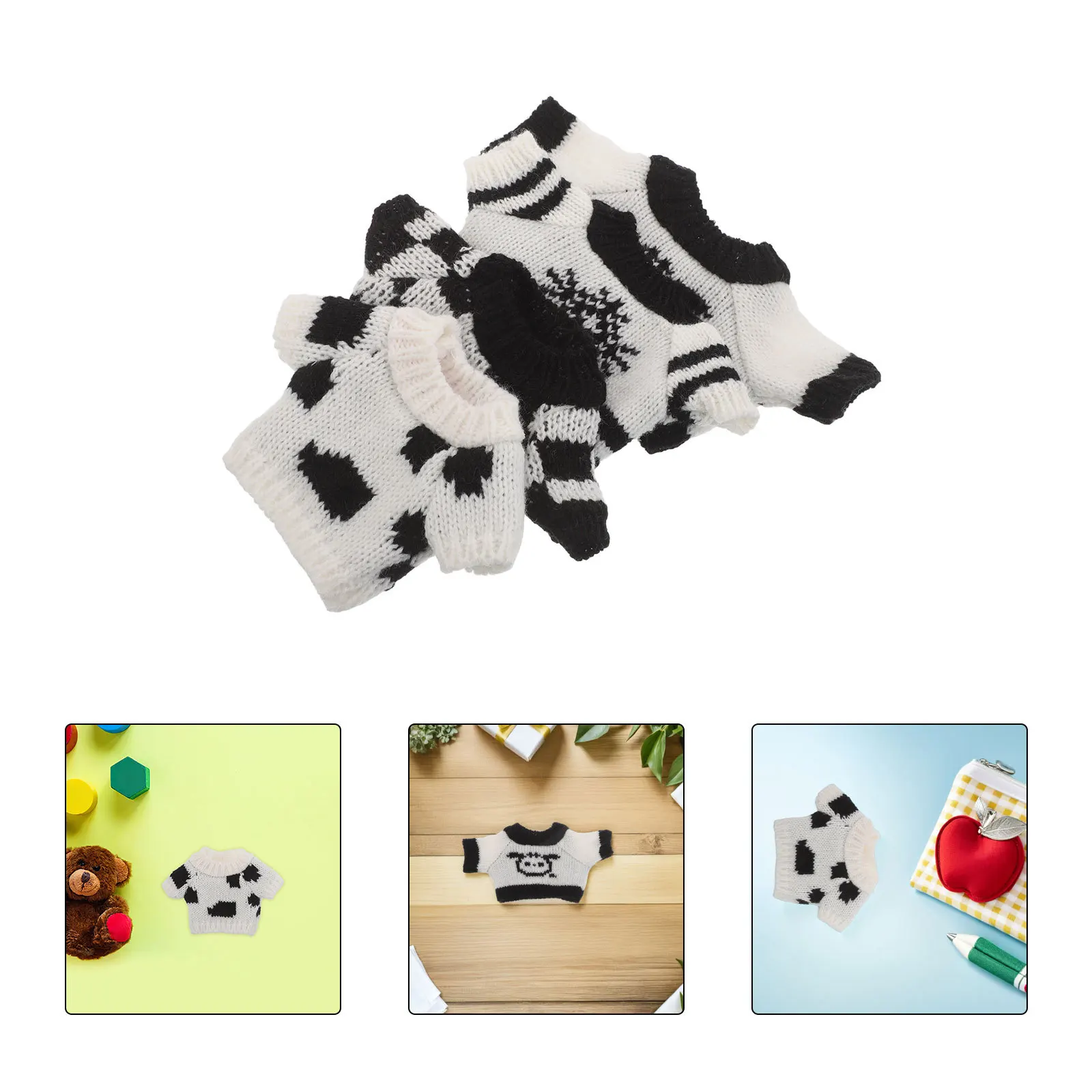 Ensemble de tenues tricotées douces pour ours en peluche de 30Cm, 4 pièces, vêtements d'hiver uniques de Style gothique, Collection de vêtements d'animaux mignons