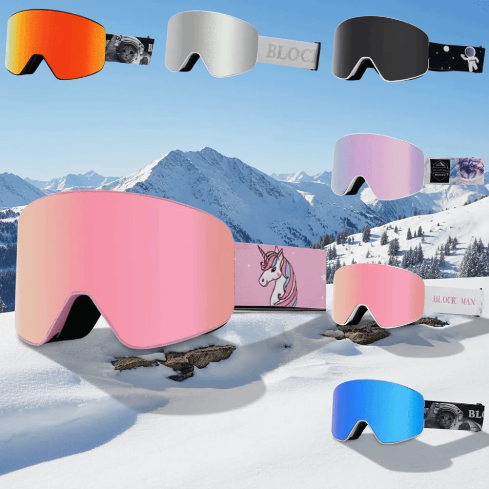 

UV400 Protection Ski Goggles Double Layers Anti-Fog Snowboard Goggles Full Coating Cylindrical Lens Snow Glasses Snowboarding