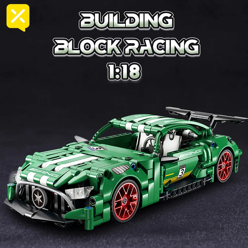 

1:18 гоночный автомобиль, набор строительных блоков, 456 + шт., АБС-пластик, модель спортивного автомобиля, кирпичи, игрушки для детей, взрослых, подарок, коллекционный