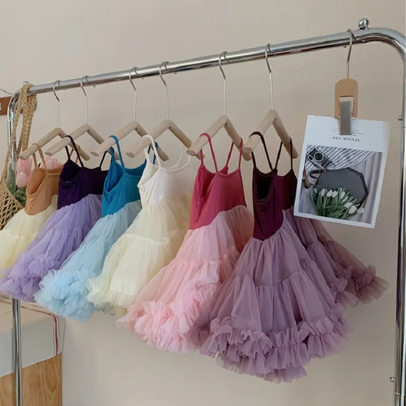 Baby Girl Princess Cotton Strap Tutu Dress Infant Toddler Girl Summer Sleeveless Vestido Party Dance Birthday Baby Clothes 1-10Y