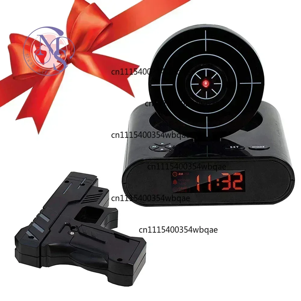 ZOCI-1Set Gun Alarm Clock / Shoot Alarm Clock / Gun O'Clock / Lock Load Target Alarm Clock Office Gadgets