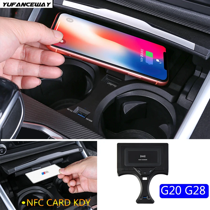 

Car Wireless Charger For BMW G20 G28 G22 G26 3/4Series i3 Mobile Phone USB Fast Charger Holder iPhone 11/12/ 13/ 14 Pro Max