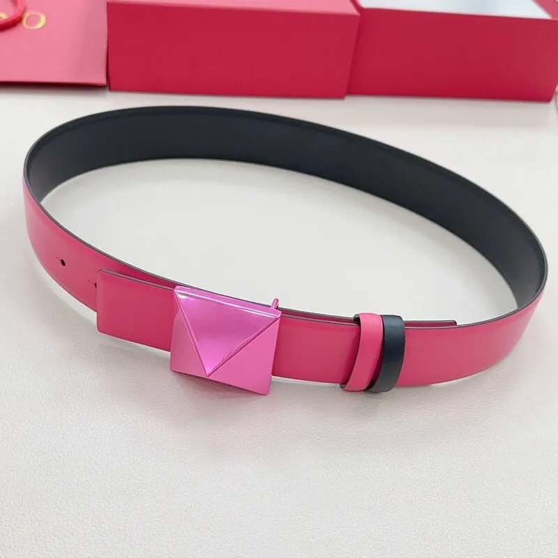 Pyramid Rose Red Women's Accessories Belt high-quality cowhide waist accessories Trend outerwear retraction belt