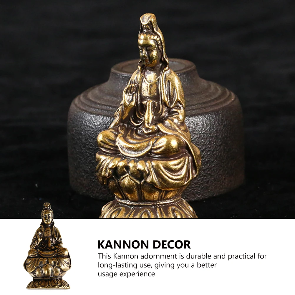 

Brass Buddha Ornament Yin Figure Decorative Home Office Decor Retro Statue Gift For Birthday Housewarming Adornment Desktop