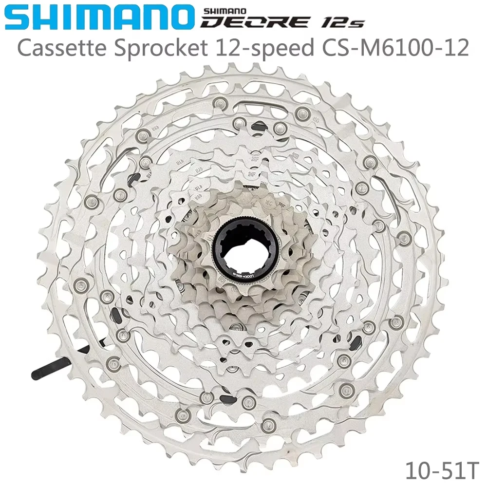 

Звездочка для кассеты SHIMANO DEORE CS-M6100-12, 12 Скоростей, 10-51T, широкий диапазон свободных колес для горных велосипедов, оригинальные детали для велоспорта