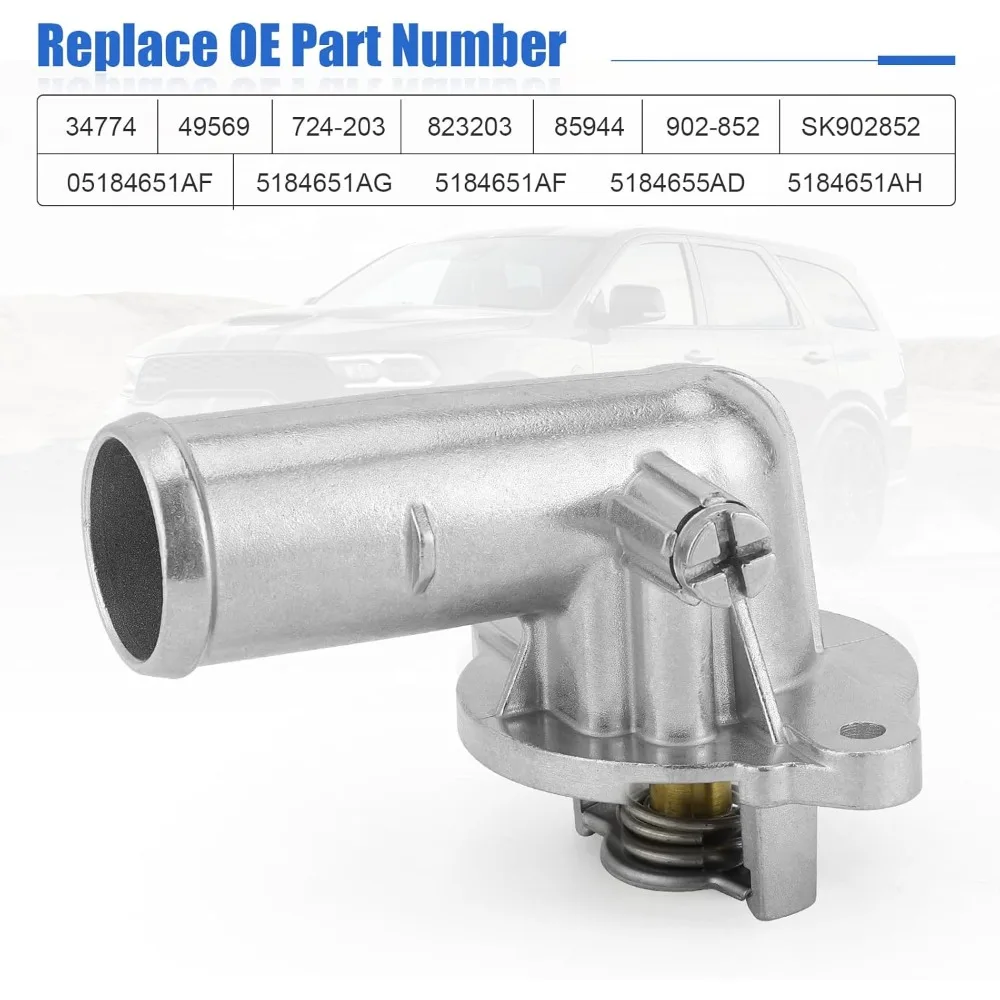 

Coolant Thermostat Housing For Dodge Durango 2011-2015 3.6L V6 Fit for Jeep Wrangler 2012-2017 3.6L V6 Aluminum Alloy NEW