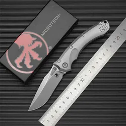 MICROTECH- Amphibious Titanium alloy Handle Folding knife M390 Steel Pocket Knife Emergency rescue tool Sharp fruit Knife