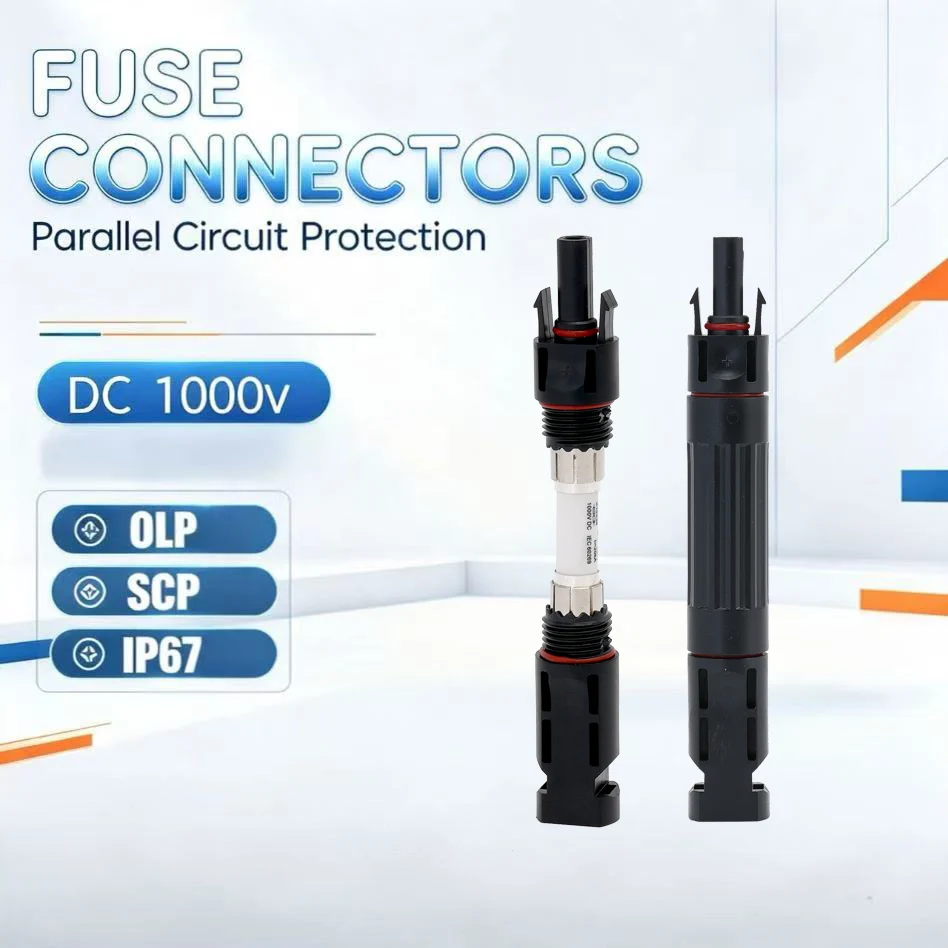 DC 1000V Photovoltaic Fuse Connector 10A/15A/20A/25A/30A/32A Solar System Safety Fuse Socket