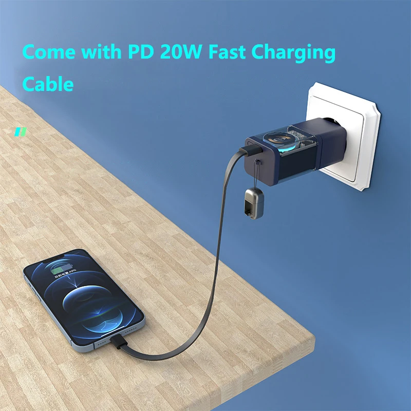 Wireless Charger for iWatch 8 7 6 5 4 3 Mini Power Bank 5200mAh with AC Plug PD 20W Cable for iPhone 15 Samsung Xiaomi Powerbank