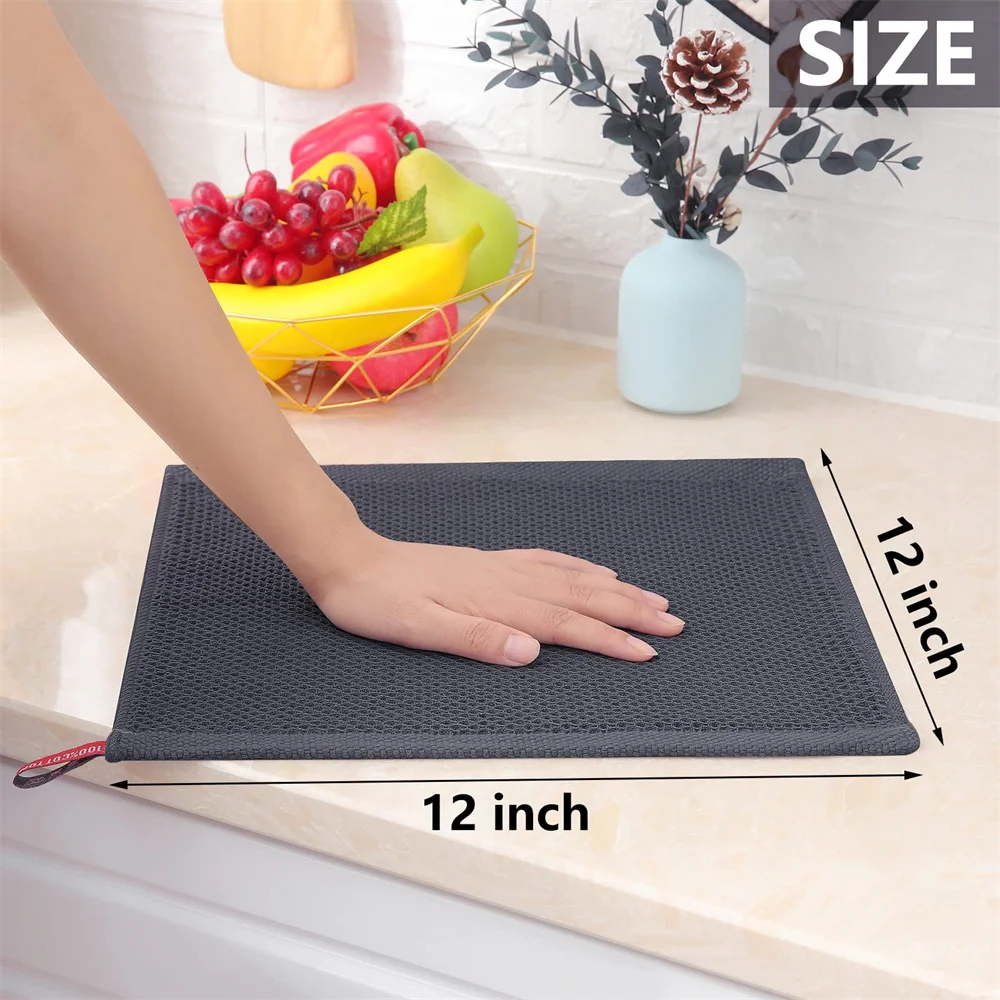 Olanly Cotton Towel Soft Absorbent Dishcloth Kitchen Dish Towels Honeycomb Breathable Face Wash Towel Household Clean Wash Cloth