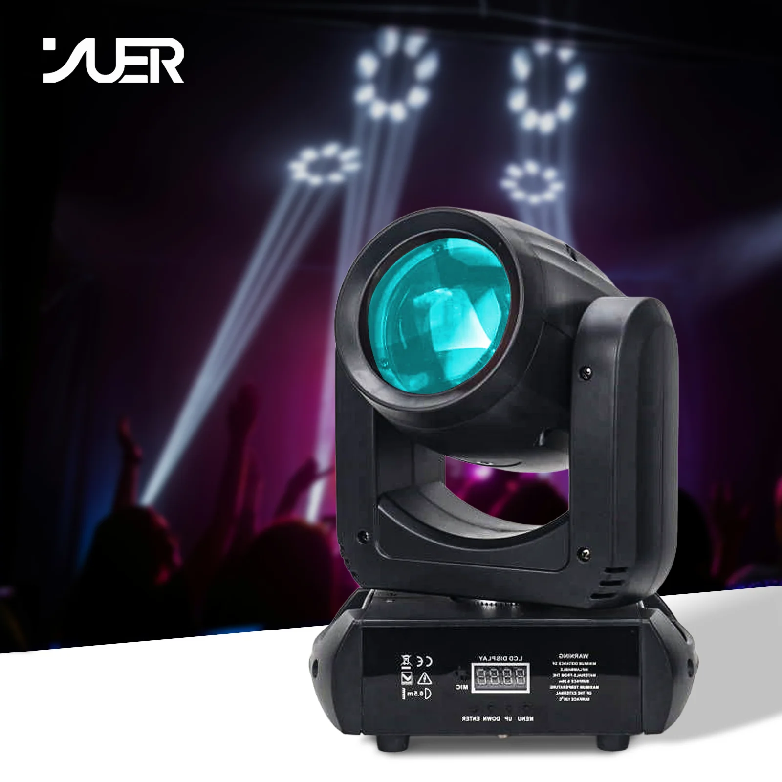 

150W LED Beam Spot Moving Head Light 18 Rotating Prism 8 Gobos DMX512 Dj Disco Bar KTV Party Wedding Event Show Stage Lighting