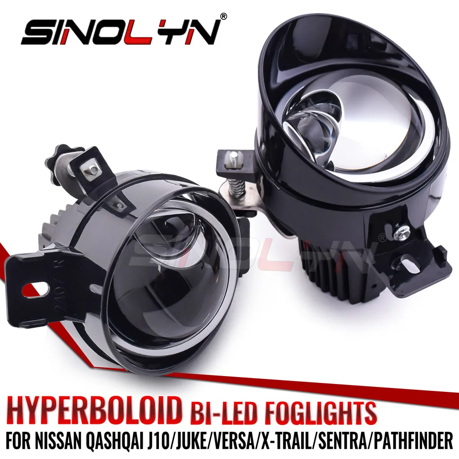 Bi LED Fog Lights Hyperboloid For Nissan Qashqai J10/Juke/X-Trail/NP300/Pathfinder/Altima LED Car Lights Projector Lens Retrofit