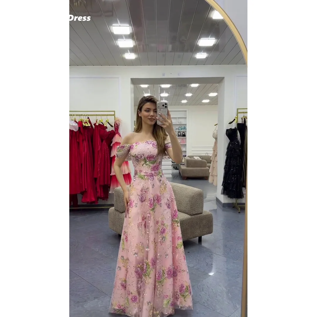 Lena Verlobungskleid mit Blumenspitze, elegante Abendkleider für Damen, luxuriöse, elegante Partykleider für besondere Anlässe, A-Linie