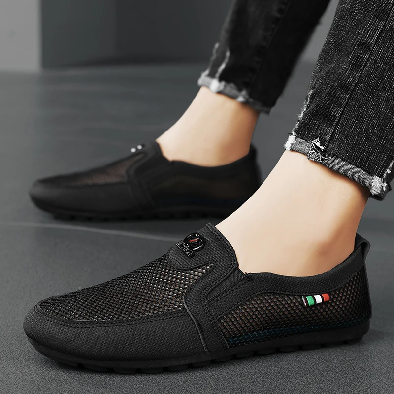 YRZL Men Walking Shoes Lightweight Breathable Mesh Sports Shoes for Men Comfortable Summer Casual Flats Shoes