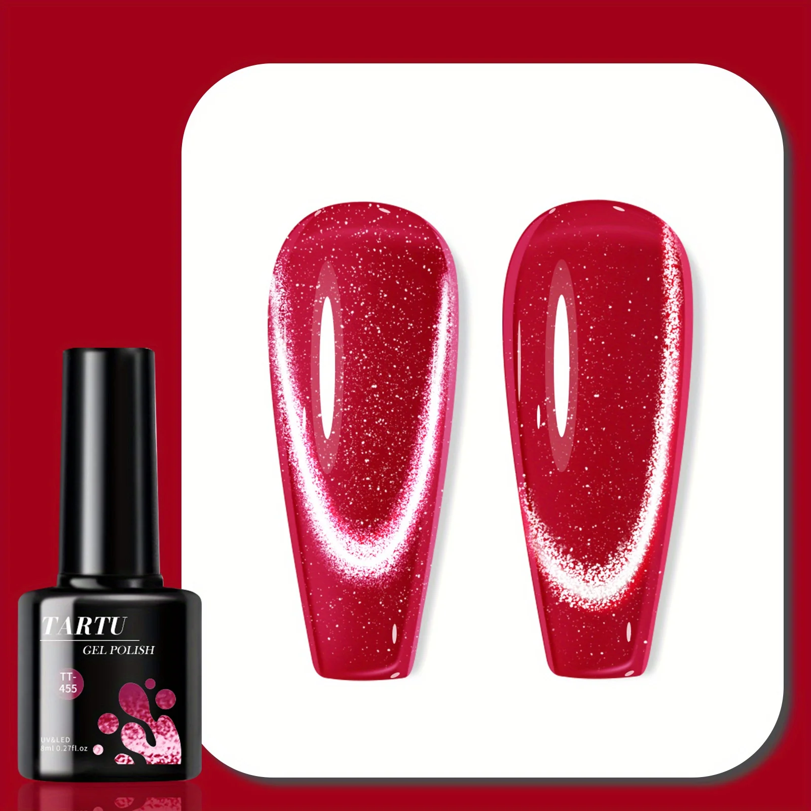 Lakier do paznokci żelowy Cat Eye, 8ml Soak Off LED/UV, brokatowe cekiny holograficzne do zdobienia paznokci, długotrwały, do manicure w domu