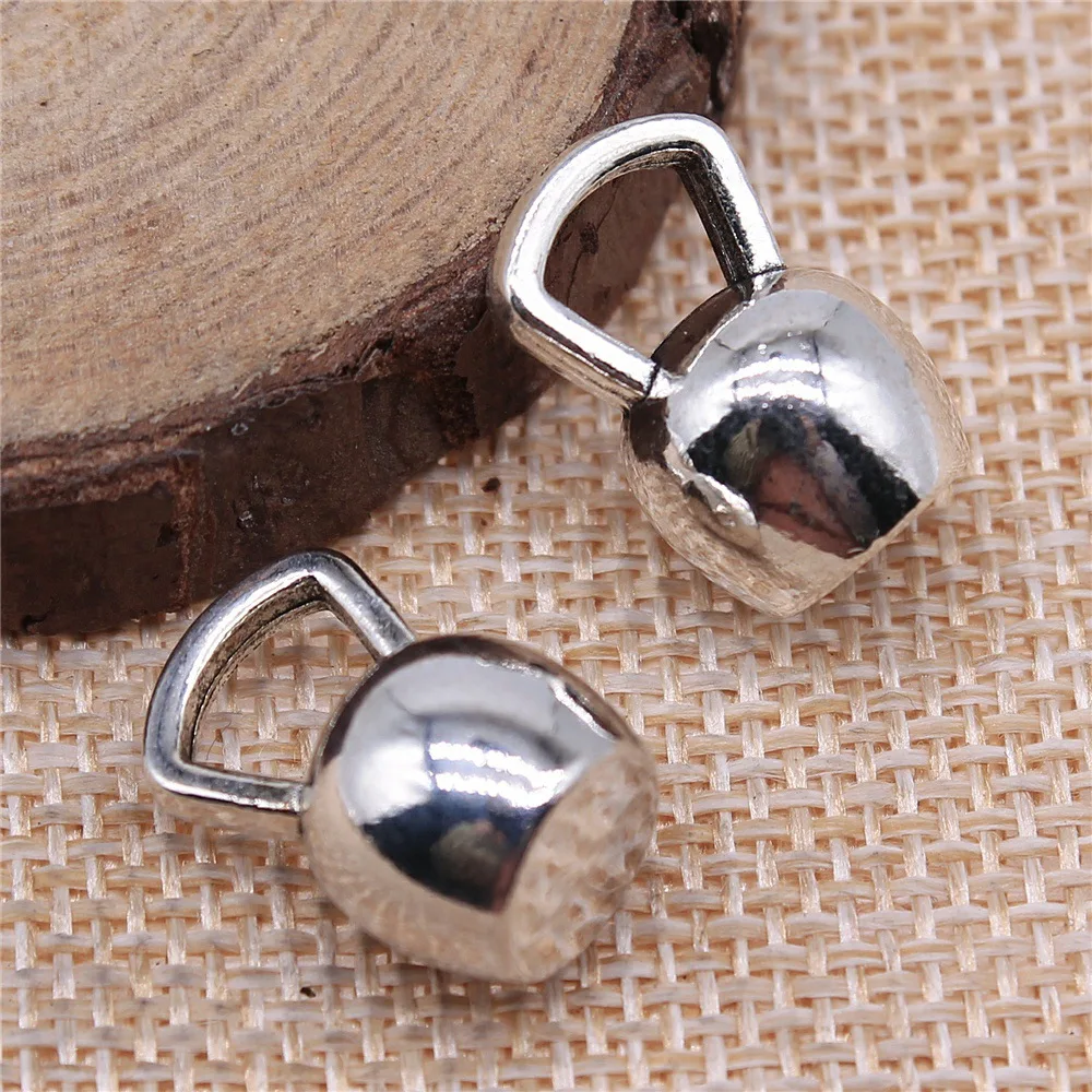 4pcs 18x11x11mm Antique Silver Color Kettle Bell Charms For Jewelry Making B13567