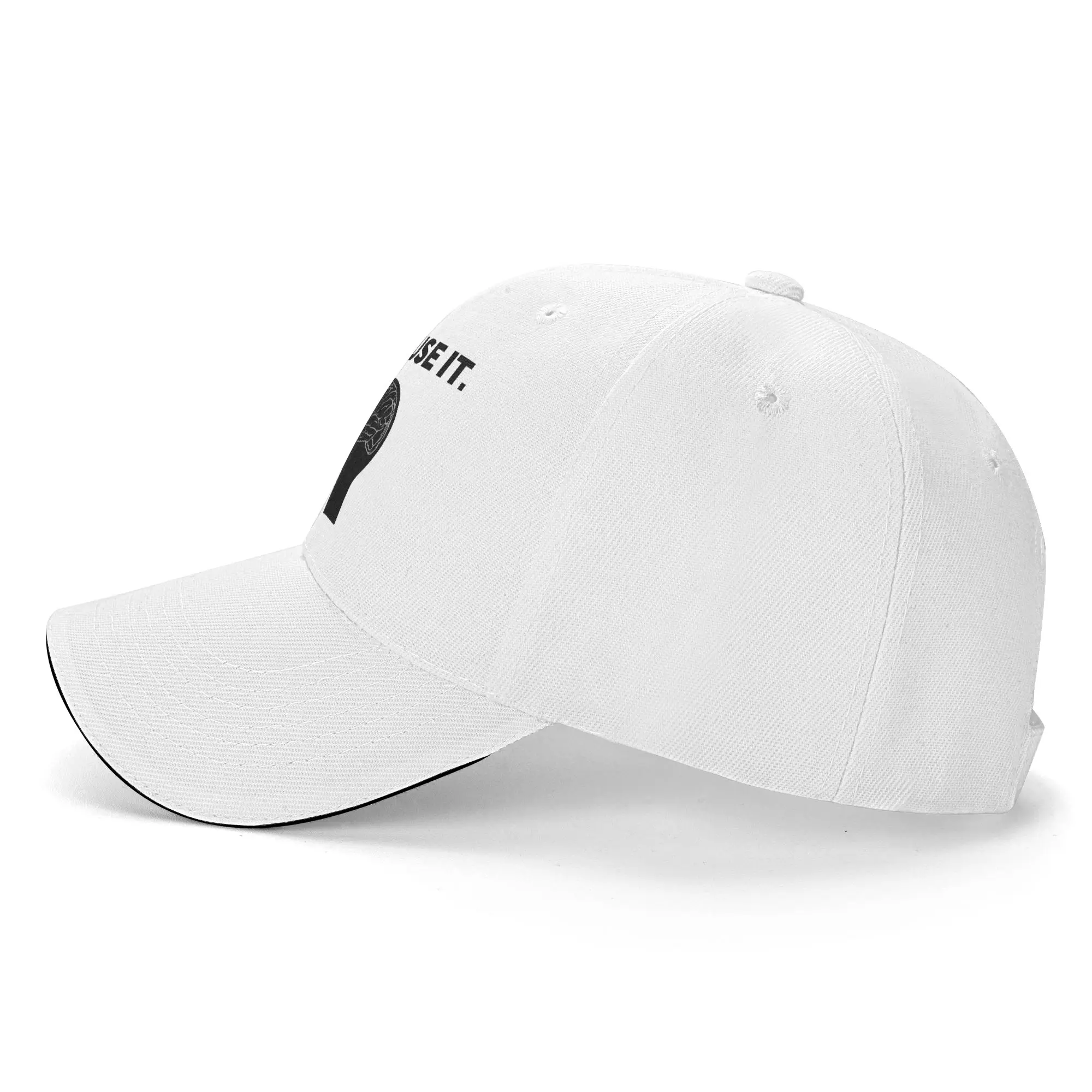 Turn on the brain Just Use It Sandwich Caps Men Women ,Fashion  Caps Racing Cap Adjustable Snapback Caps Baseball Cap Washable