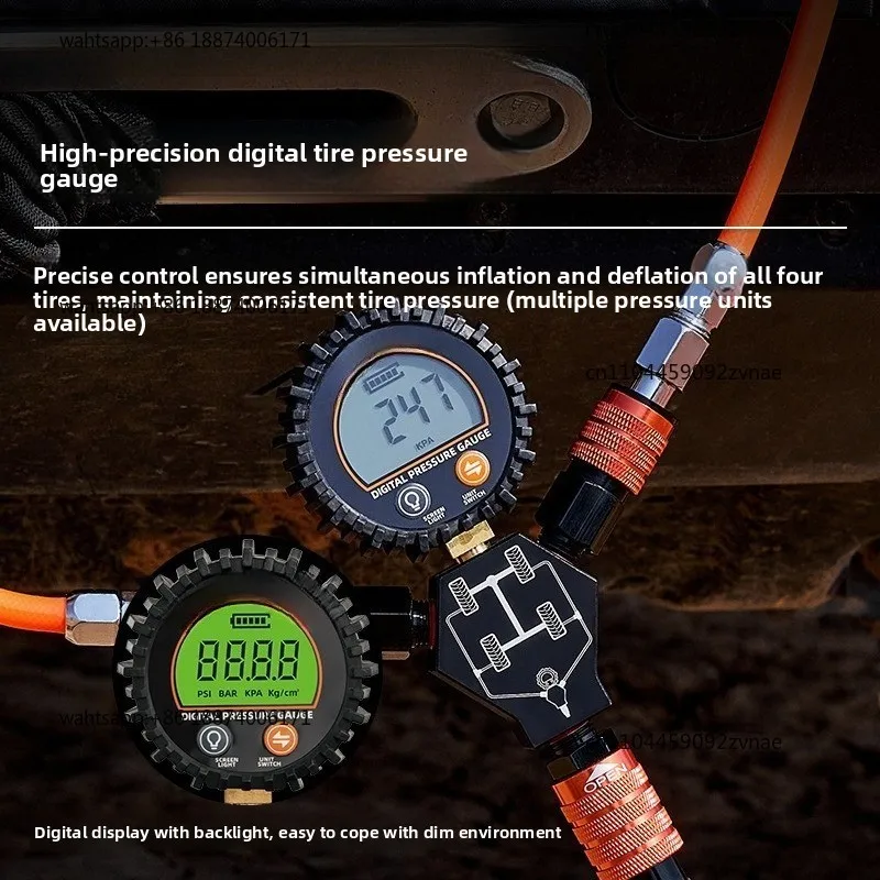 Vehicle Off-road Four-charge Tube Charging Discharging Integrated High-precision Desert Outdoor Tire Pressure Monitoring Meter