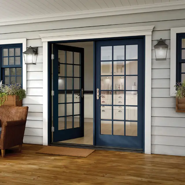 Household High Quality Rainproof Moisture Proof French Double Doors Durable French Entrance Doors Noise Reduction French Doors 3