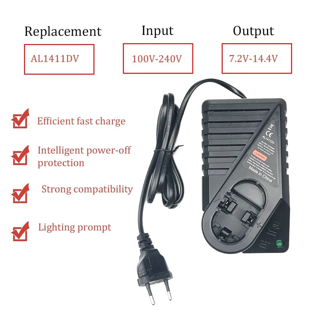 Per Bosch 7.2V/GSR9.6/12V/14.4V Adattatore caricabatteria veloce NI-MH NI-CD AL1411DV GSR7 2-2 GSR9 6-2 GSR12-2 GSB12-2