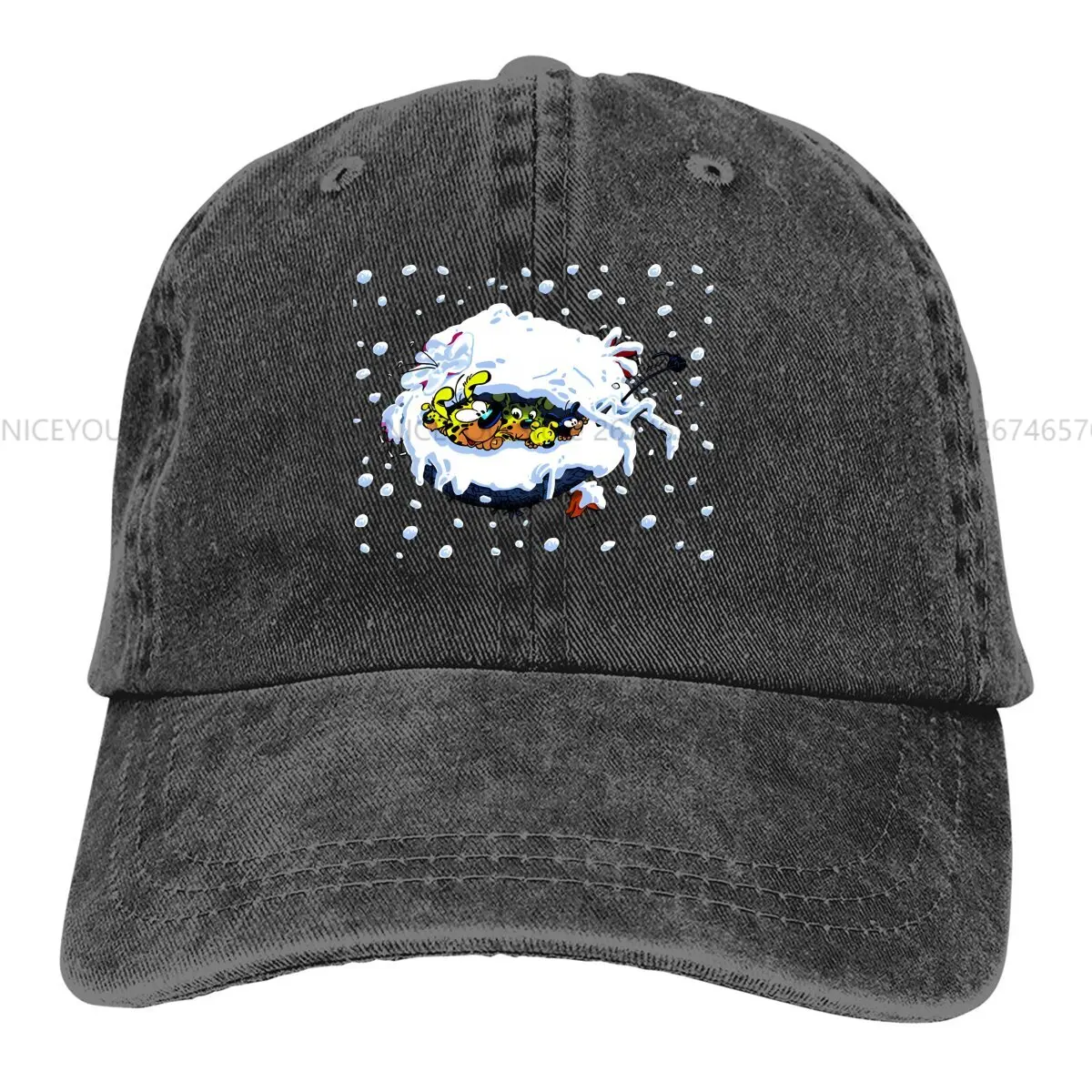 Washed Men's Baseball Cap Nest In The Winter Trucker Snapback Caps Dad Hat Marsupilami Cartoon Golf Hats