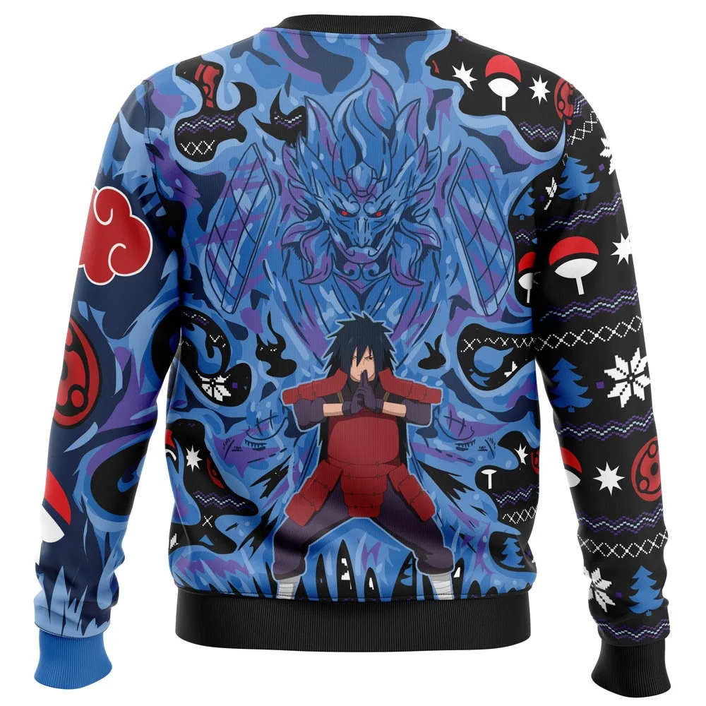 Naruto Akatsuki Madara Uchiha Susanoo Anime Print Adult Kids Crew Neck Sweatshirt Soft Comfy Relaxed-Fit Plus Size Autumn Winter
