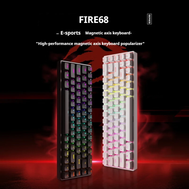 MADLIONS Fire 68 Ultra High Tech Esports Magnetic Axis Keyboard With Wired Connection Full Key Hot Swappable RGB Backlight Game