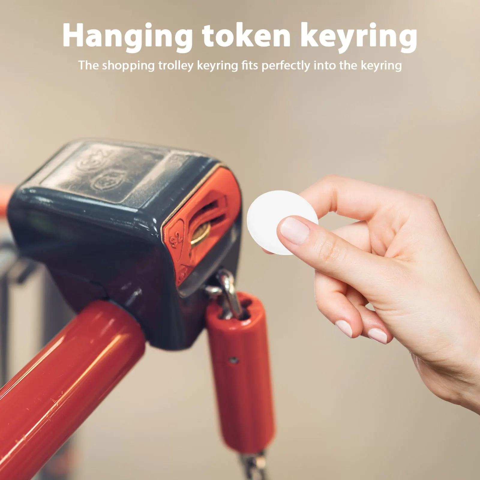 

2pcs Metal Keychain Shopping Trolley Cart Aluminum Simple Keyring Token Portable Wallet Lightweight Compact Gift