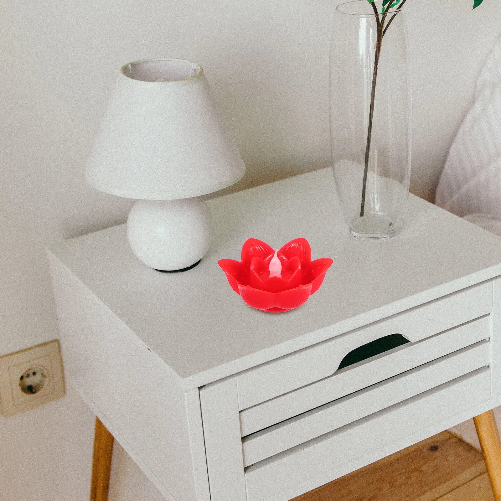 2 قطعة Led الإلكترونية لوتس ضوء واقعية زهرة صغيرة مصباح عديمة اللهب العائمة لحفل زفاف مهرجان الديكور الأحمر