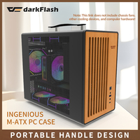 DarkFlash WD200 PC Computer Case Gabinete Gamer Portable USB3.0 Type-C Walnut Wood Nas Mini Matx ITX  Case Diy Gaming Computer