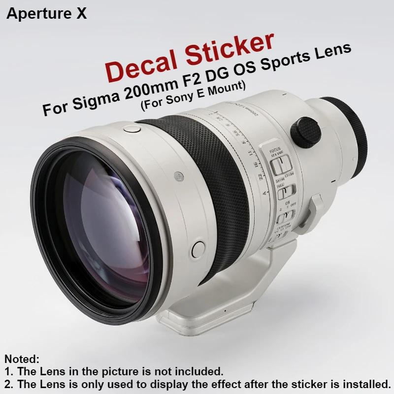 ل سيجما 200 مللي متر F2 DG OS الرياضة لسوني E جبل عدسة ملصق ل سيجما 200 F2 عدسة ملصق مائي 200F2 التفاف غطاء الجلد #3