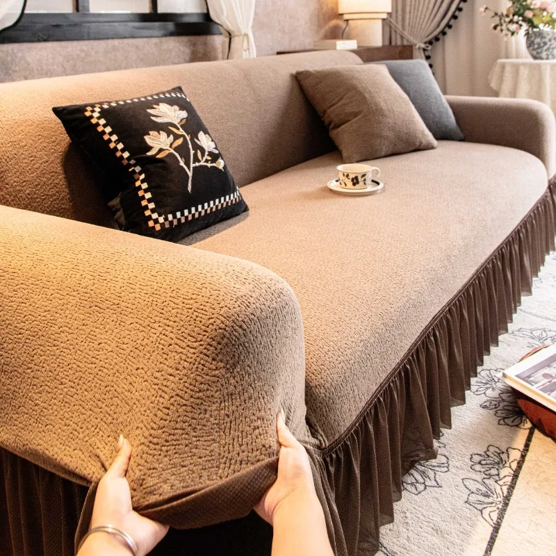 

Elastic Jacquard Fabric Sofa Cover Stretch Couch Cover Sectional L Shape Sofa Slipcover Corner Case for Living Room 1/2/3/4 Seat