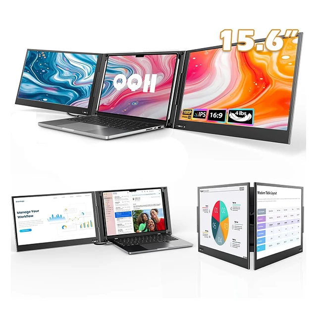 Fast Shipping Manufacturer 13.3 14 15.6 16 Inch IPS Laptop Dual Screen Triple Display HD Usb-Type C Portable Monitor