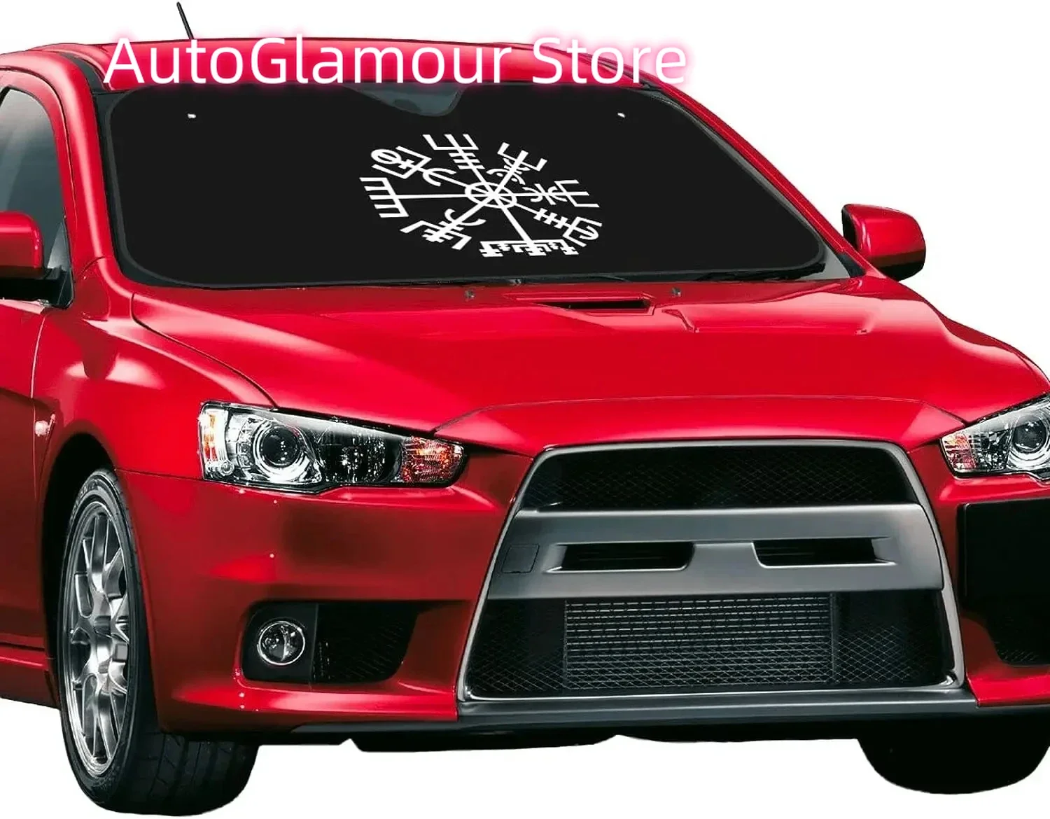 الفايكنج رمز الشمال البوصلة سيارة الشمس الظل نافذة أمامية ظلة لمعظم السيدان SUV شاحنة كتل الأشعة فوق البنفسجية يبقي السيارة باردة #4