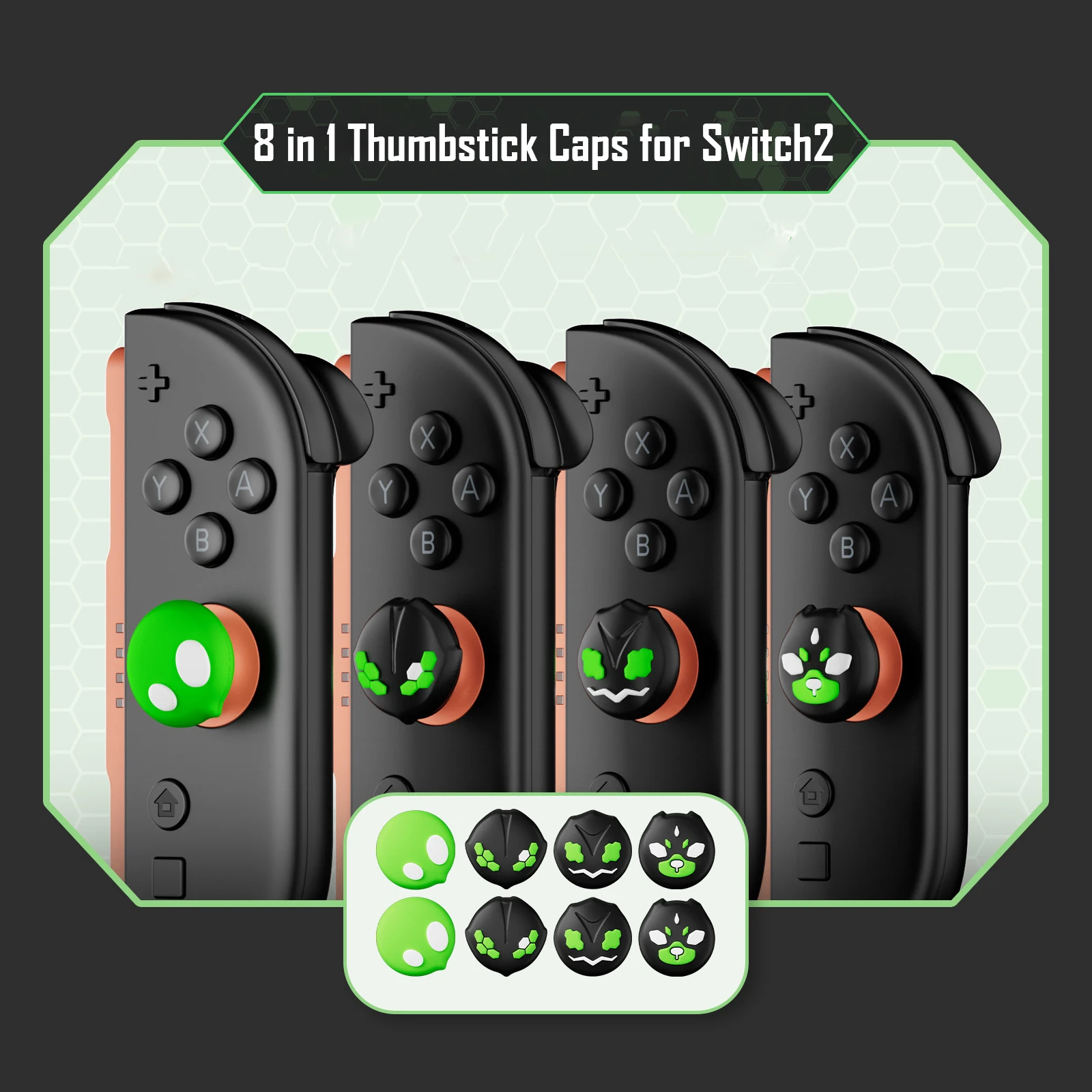 8pcs New Silicone Soft Thumb Grips Joystick Cap Analog Stick Cover For Switch 2 Joy-con Controller Game Accessories