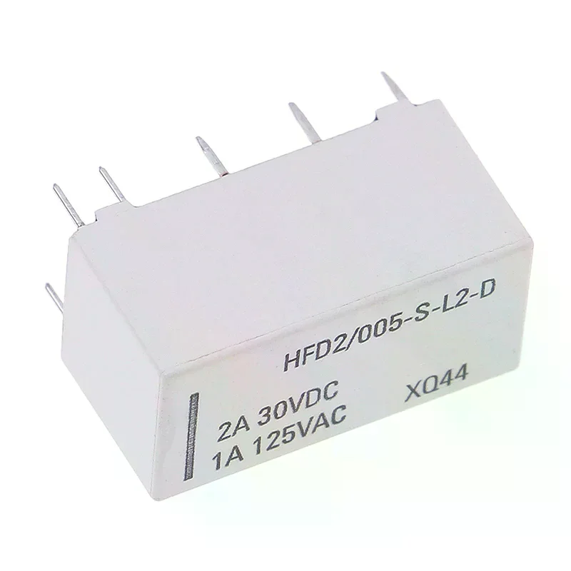 【New】5V coil bistable latching relay DPDT 30VDC 2A 1A 125VAC HFD2/005-S-L2-D realy
