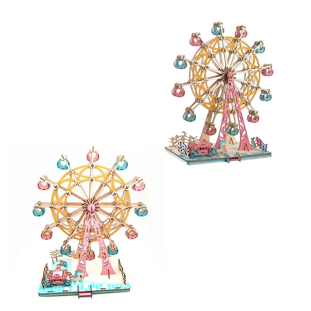 

Деревянный 3D-пазл «Колесо обозрения»: Красочный конструктор для детей, развивающий творчество, концентрацию и координацию рук и глаз, украшение для дома