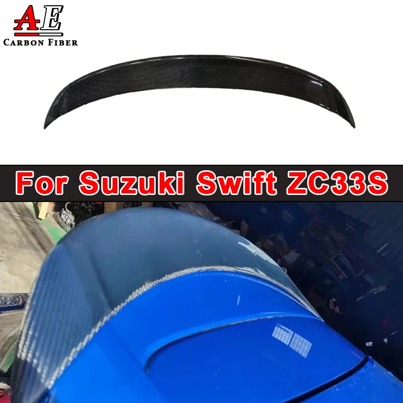 

Car Top Wing Splitter Parts For Suzuki Swift Sport ZC33S Carbon Fiber Rear Trunk Lip Spoiler Roof Tail Wing Body Kits