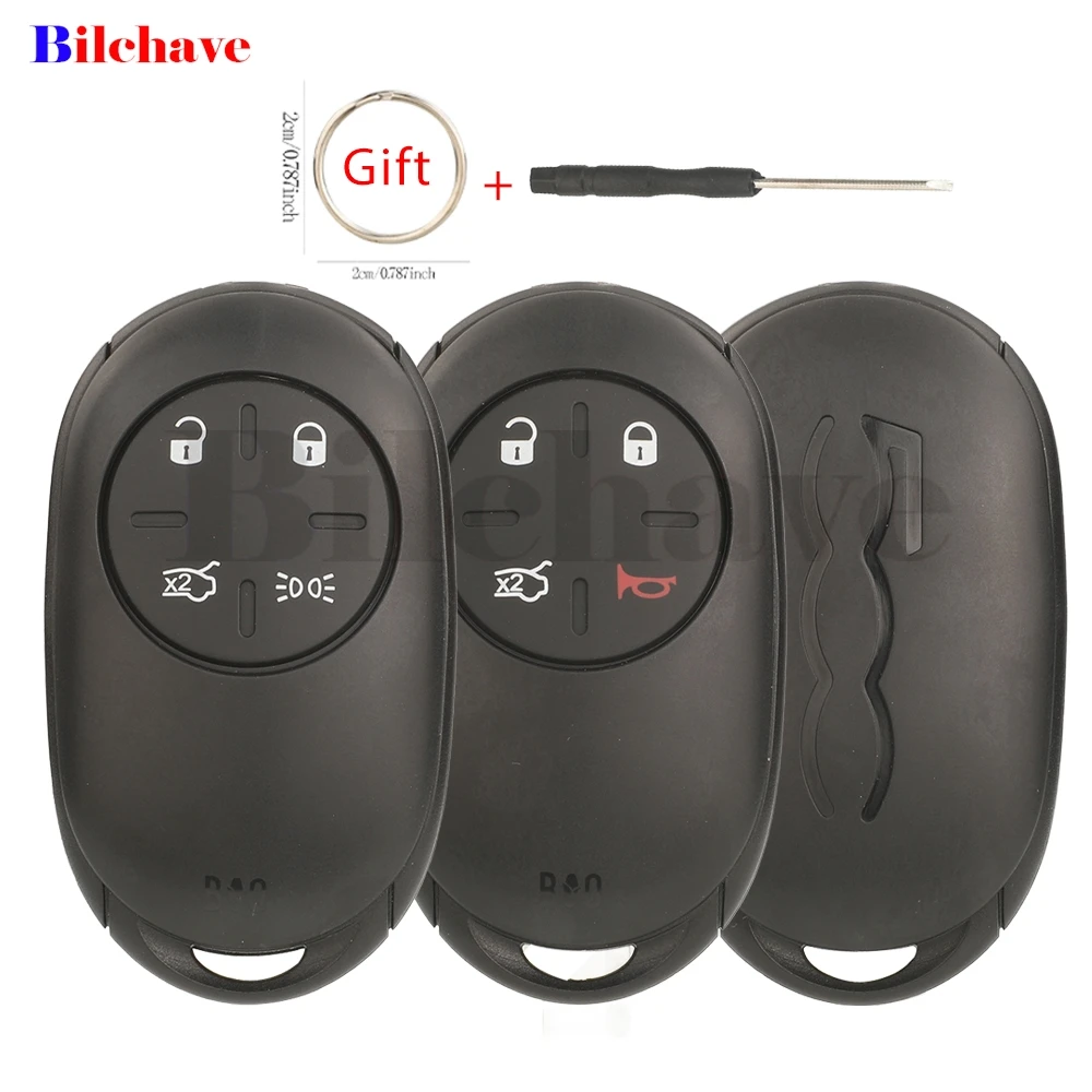 Jingyuqin Smart keyless Car Key Shell Case 4BTN For Fiat 500 500E 500X Topolino 2020 - 2025 Replacement Uncut Blade LTQFI7PE