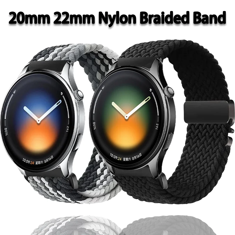 Nylon Braided Strap For Xiaomi Watch 5/S4 S3 S2 S1 Color Parachute Buckle Bracelet For OPPO Watch X/X2/S OnePlus Watch Lite Band