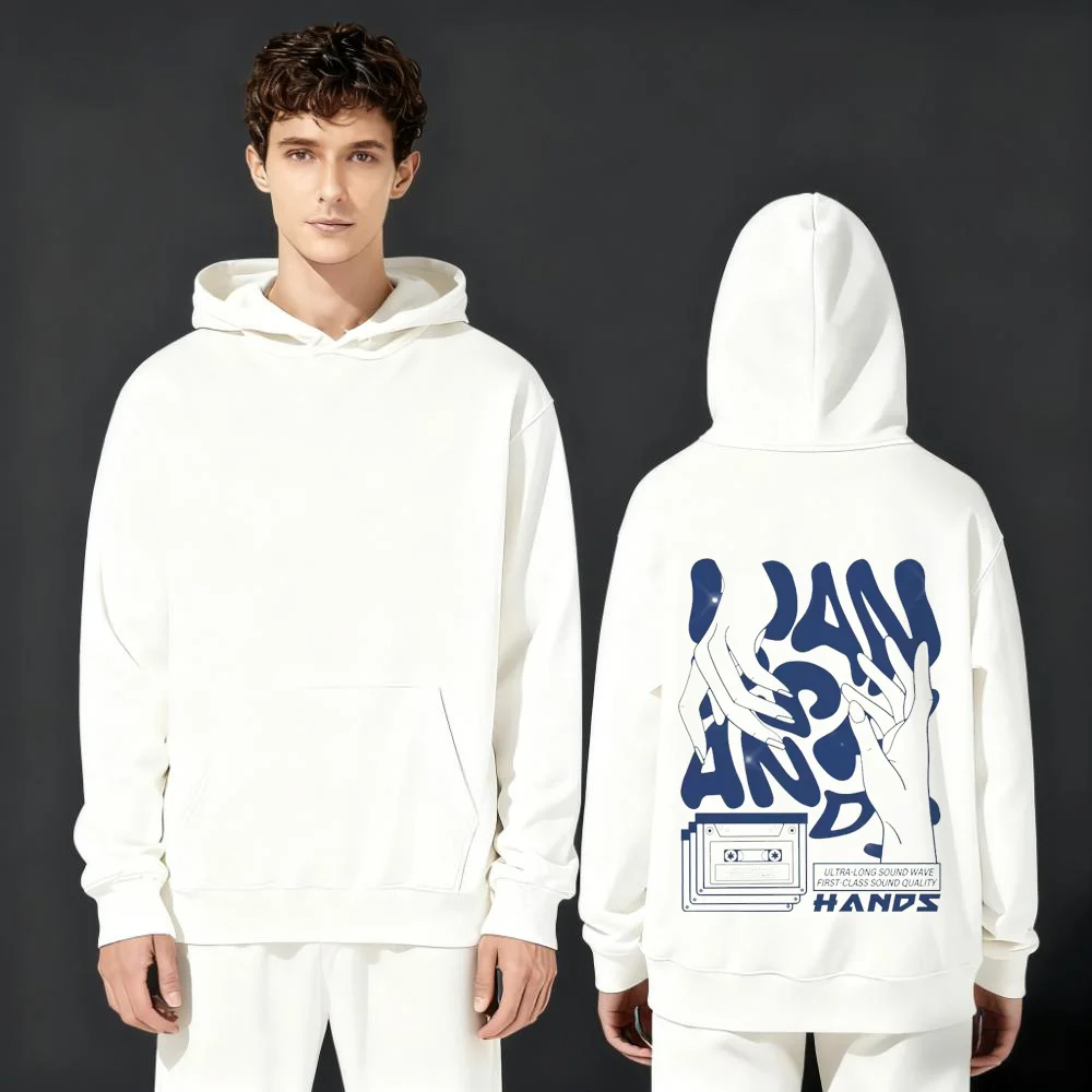 

The 2025 new 330G hooded sweatshirt which is popular fashionable casual and loose features American retro street style prints