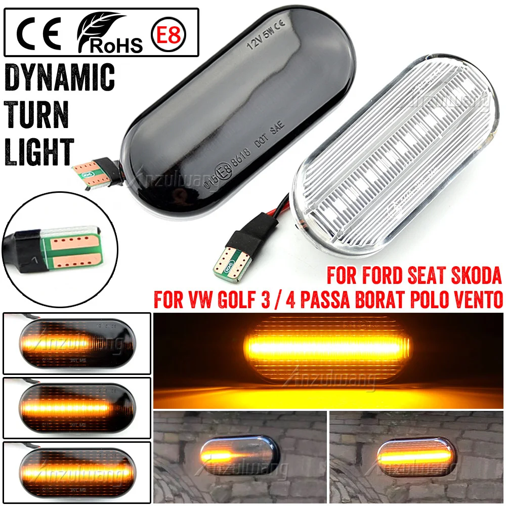 For SEAT Ibiza 6L Cordoba Toledo Leon MK1 MK2 LED Dynamic Side Marker Light Turn Signal Light for Octavia